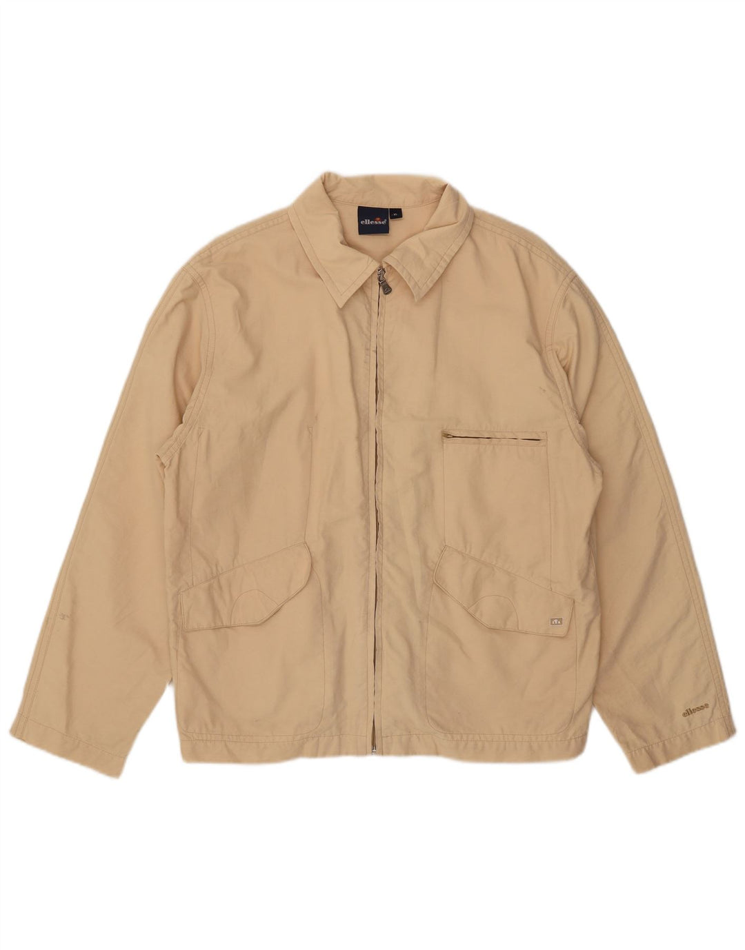 Ellesse Mens Utility Jacket UK 42 XL Beige Cotton