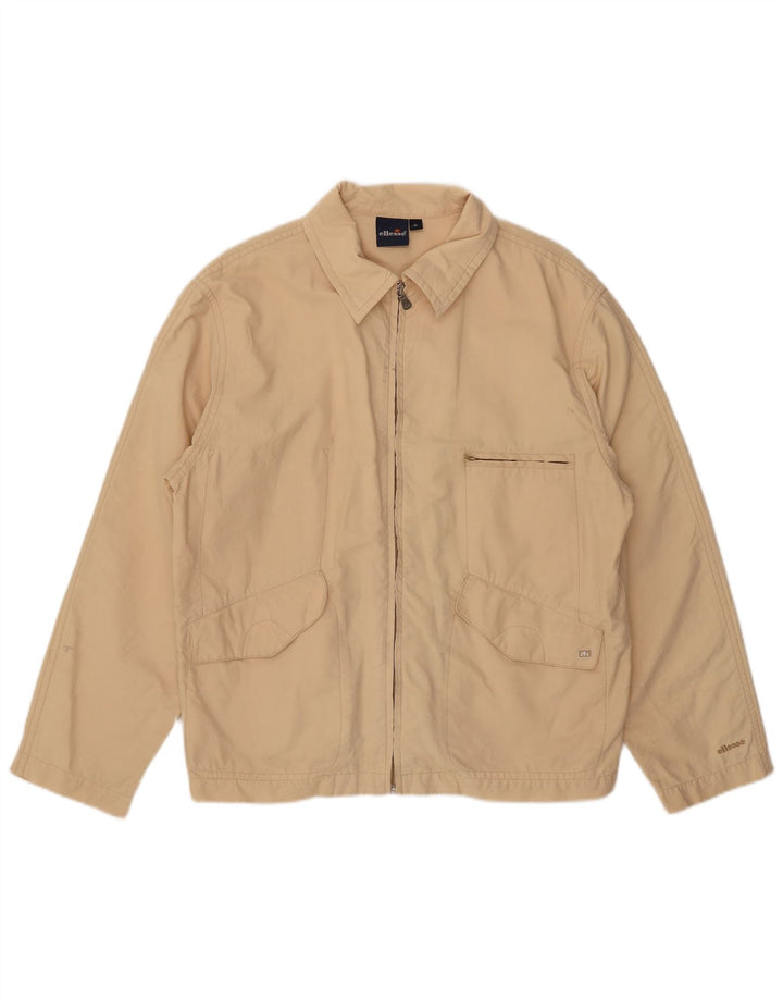 Ellesse Mens Utility Jacket UK 42 XL Beige Cotton