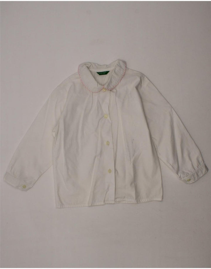 BENETTON Baby Girls Shirt 12-18 Months White Vintage Benetton and Second-Hand Benetton from Messina Hembry 