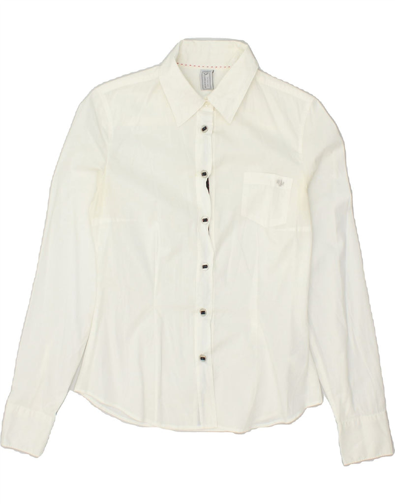 MURPHY & NYE Womens Shirt UK 6 XS White Cotton | Vintage Murphy & Nye | Thrift | Second-Hand Murphy & Nye | Used Clothing | Messina Hembry 