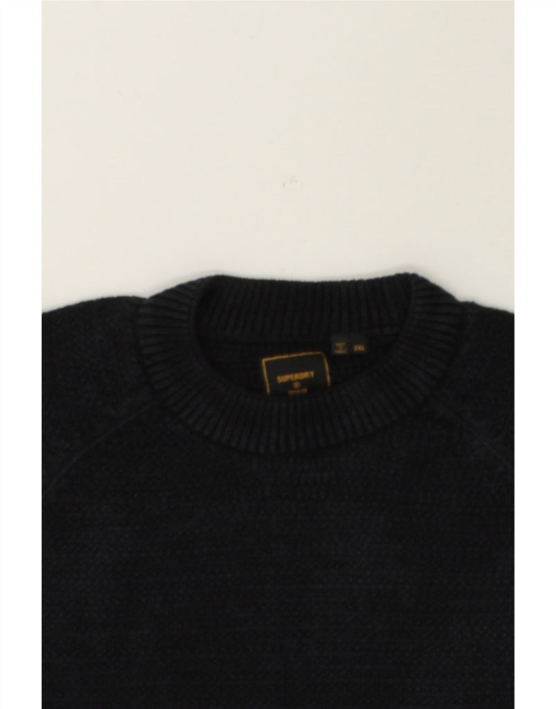 SUPERDRY Mens Crew Neck Jumper Sweater 2XL Black Cotton | Vintage Superdry | Thrift | Second-Hand Superdry | Used Clothing | Messina Hembry 