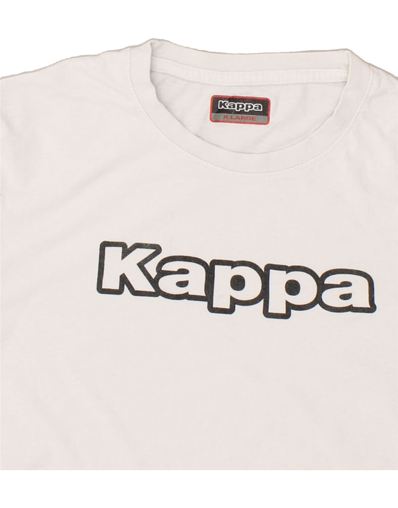 KAPPA Mens Graphic T-Shirt Top XL White Cotton | Vintage Kappa | Thrift | Second-Hand Kappa | Used Clothing | Messina Hembry 