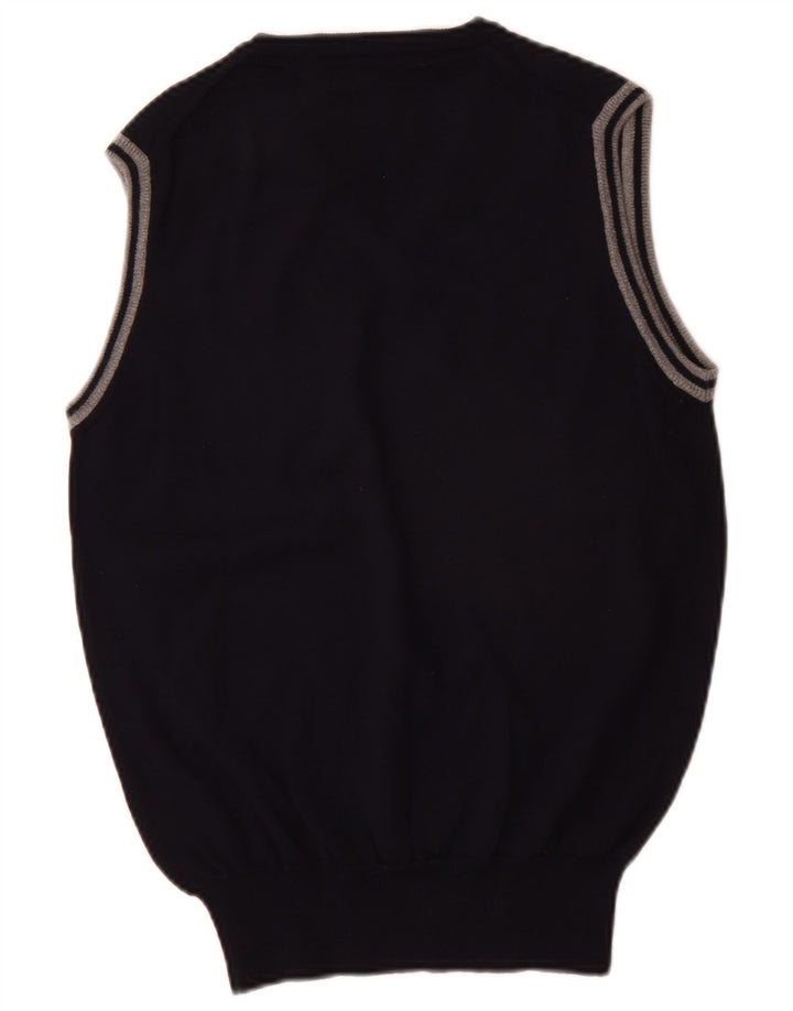 Fred Perry Mens Vest Tank Top Small Navy Blue Wool