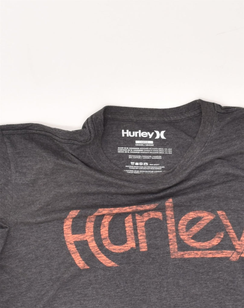 HURLEY Mens Graphic T-Shirt Top Large Grey Cotton | Vintage Hurley | Thrift | Second-Hand Hurley | Used Clothing | Messina Hembry 