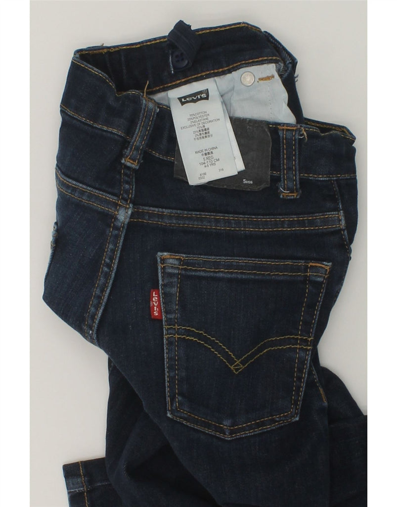 LEVI'S Girls Straight Jeans 4-5 Years W22 L19  Navy Blue Cotton | Vintage Levi's | Thrift | Second-Hand Levi's | Used Clothing | Messina Hembry 