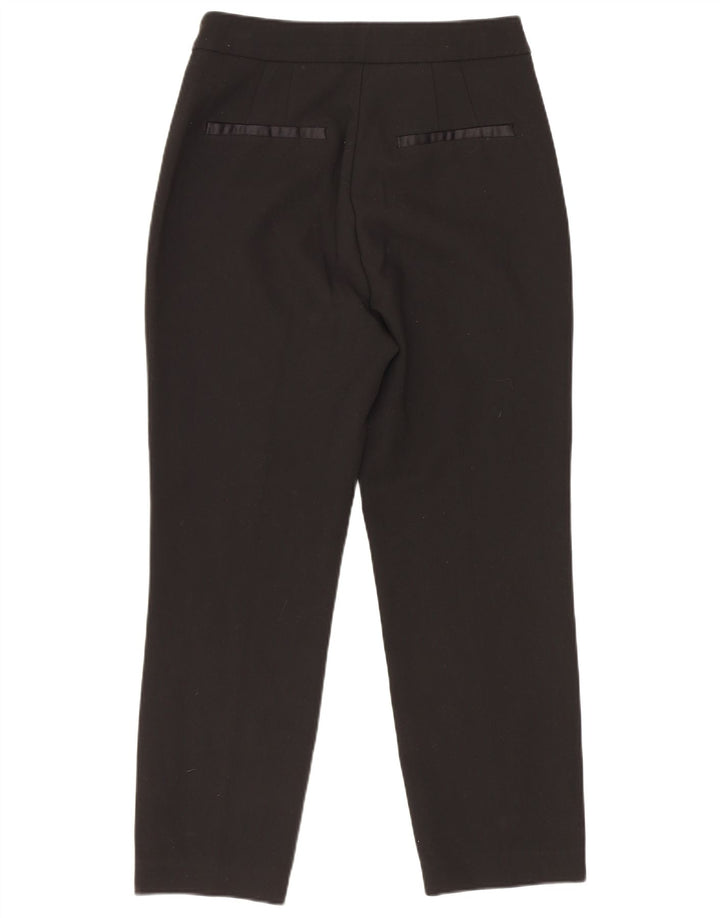 Zara Womens Slim Casual Trousers XS 24 L23 Black Polyester