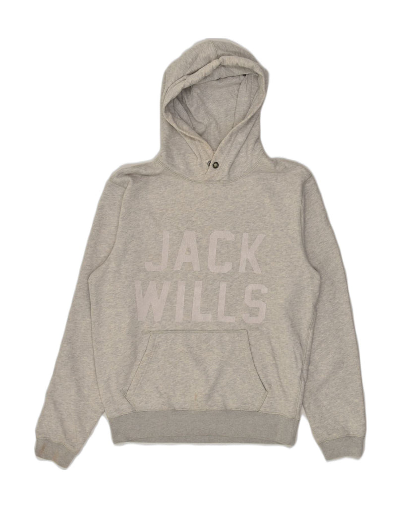 JACK WILLS Mens Graphic Hoodie Jumper Small Grey Cotton | Vintage Jack Wills | Thrift | Second-Hand Jack Wills | Used Clothing | Messina Hembry 