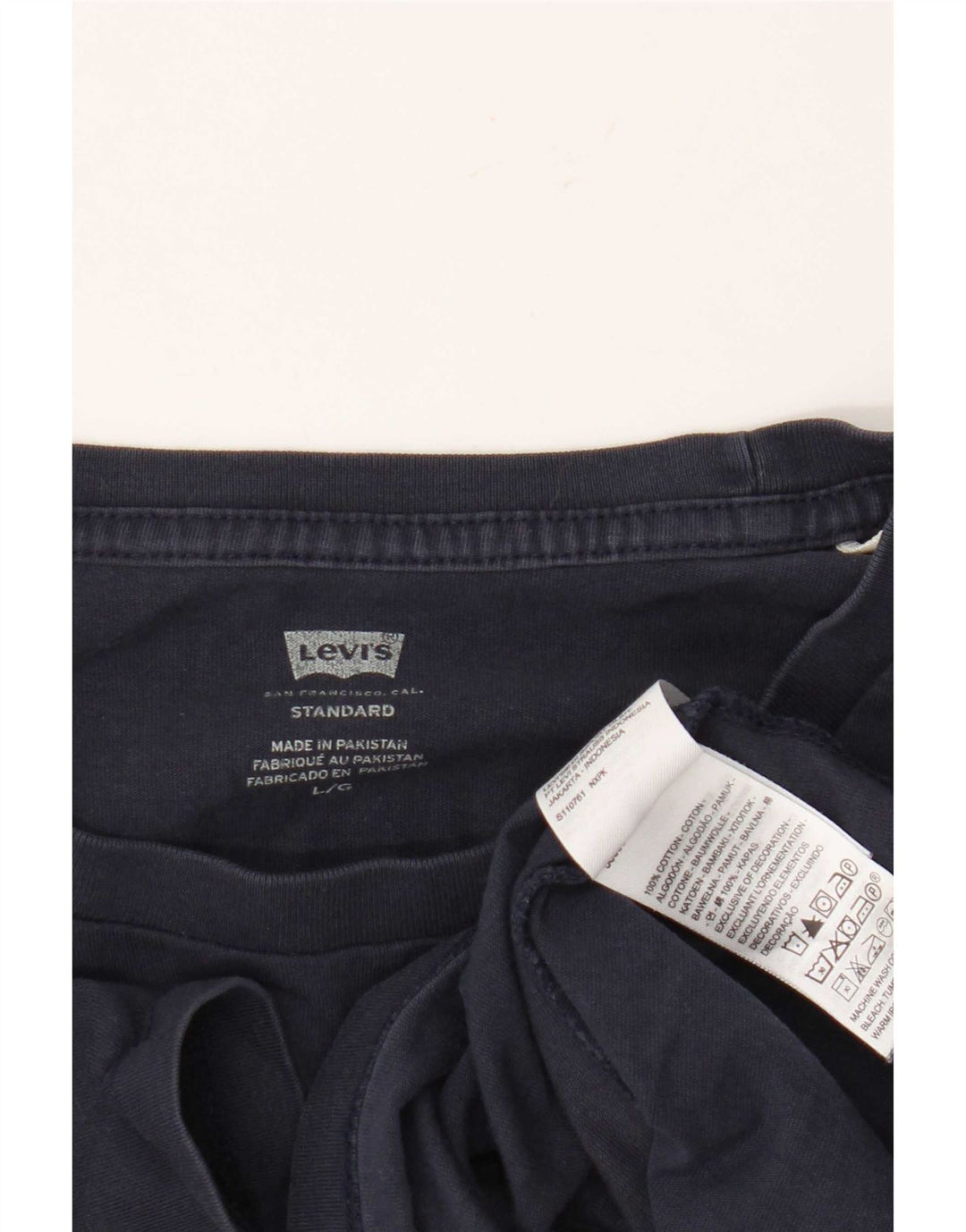 Levi's Mens Standard T-Shirt Top Large Navy Blue Cotton