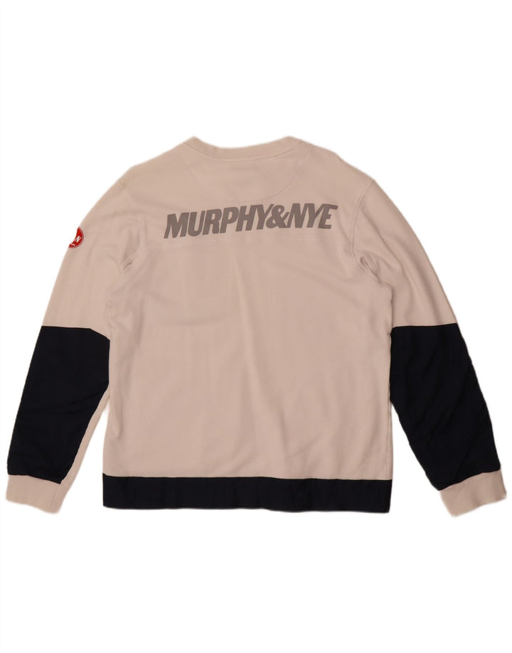 Murphy & Nye Mens Sailmakers Sweatshirt Jumper Large White Colourblock