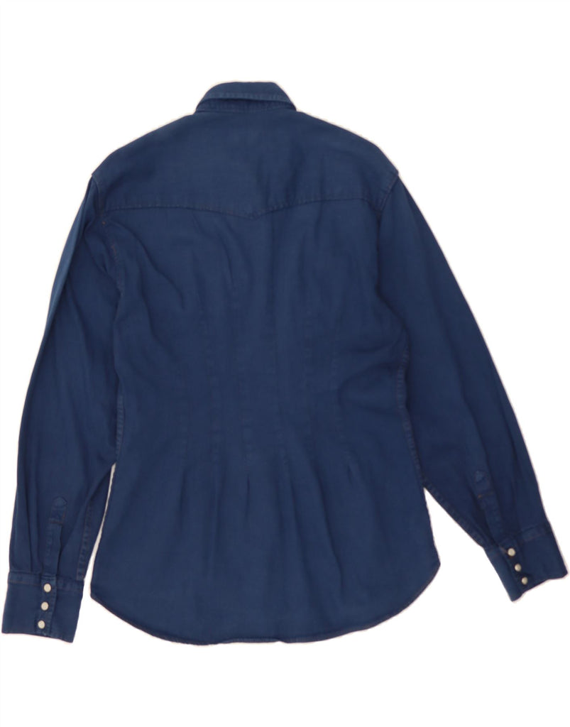 CASUCCI Womens Denim Shirt UK 16 Large Navy Blue Vintage Casucci and Second-Hand Casucci from Messina Hembry 