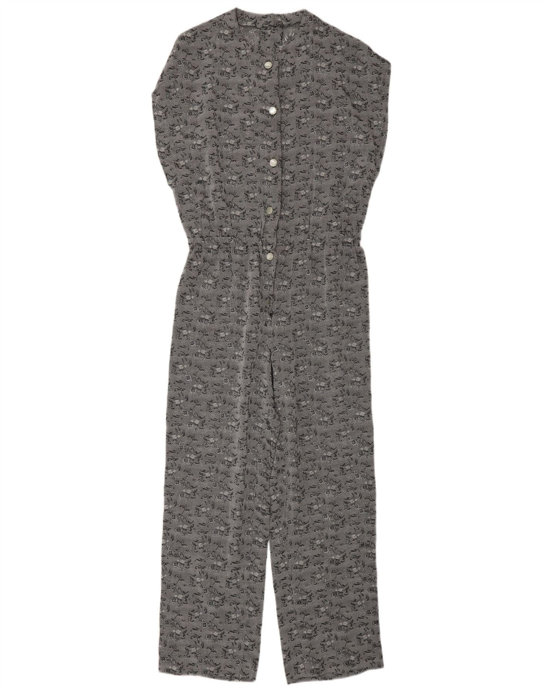 Vintage Womens Jumpsuit UK 12 Medium  Grey Floral