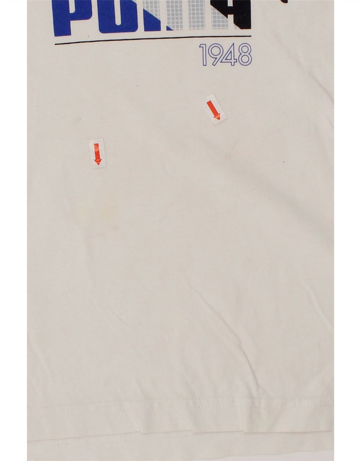 PUMA Boys Graphic T-Shirt Top 9-10 Years White Cotton Vintage Puma and Second-Hand Puma from Messina Hembry 