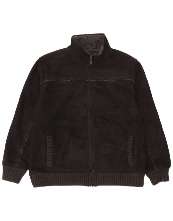 Marks & Spencer Mens Sherpa Fleece Jacket UK 40 Large Black Polyester