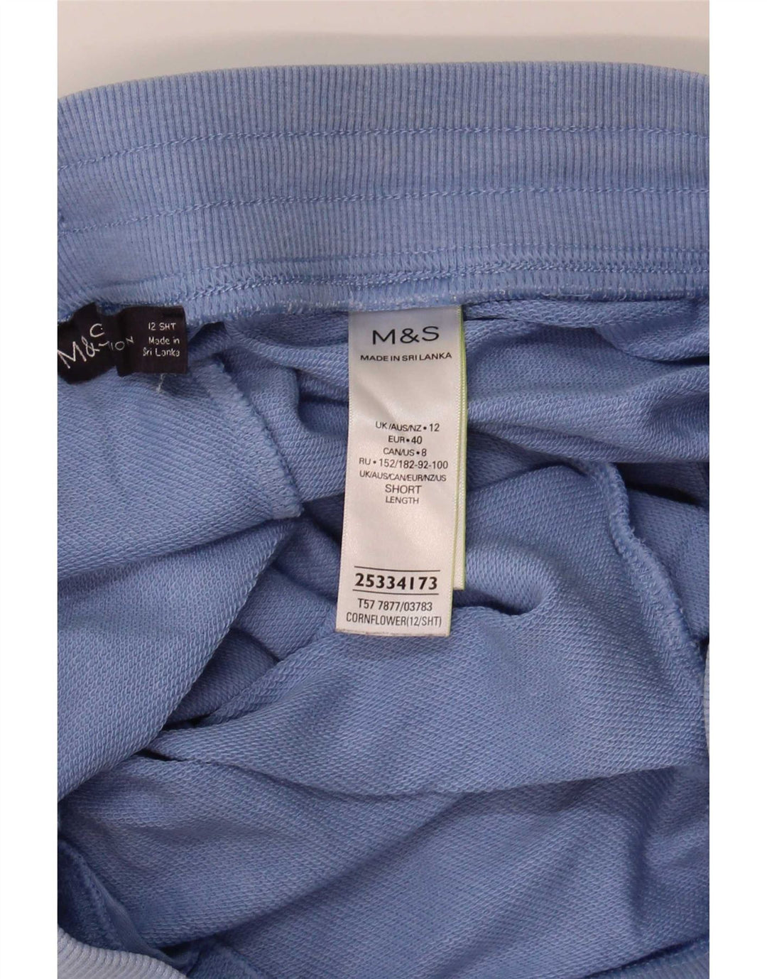 Marks & Spencer Womens Tracksuit Trousers Joggers UK 12 Medium  Blue Cotton