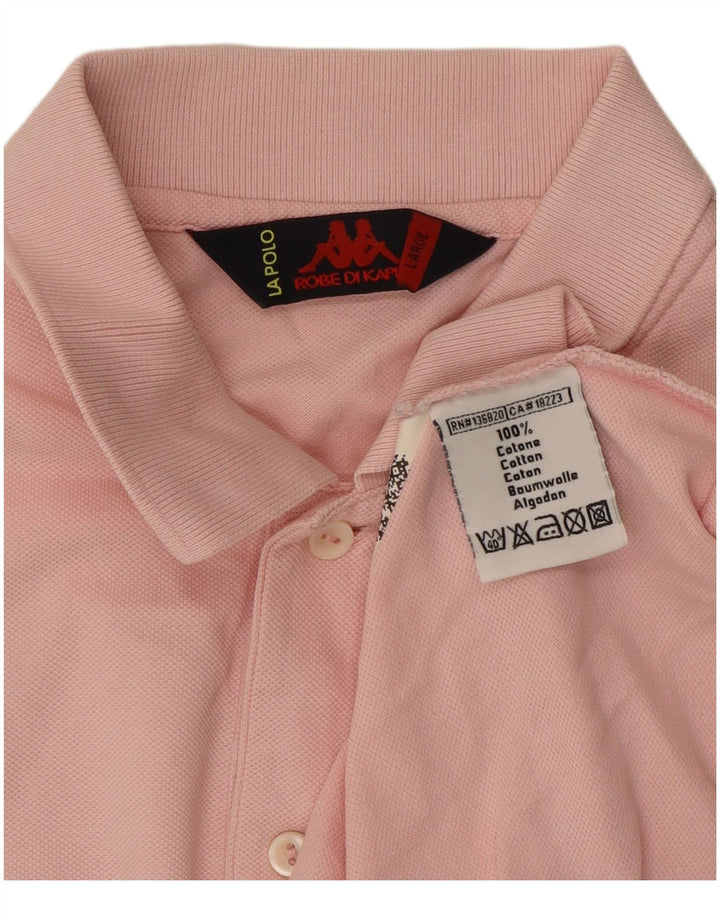Kappa Mens Polo Shirt Large Pink Cotton