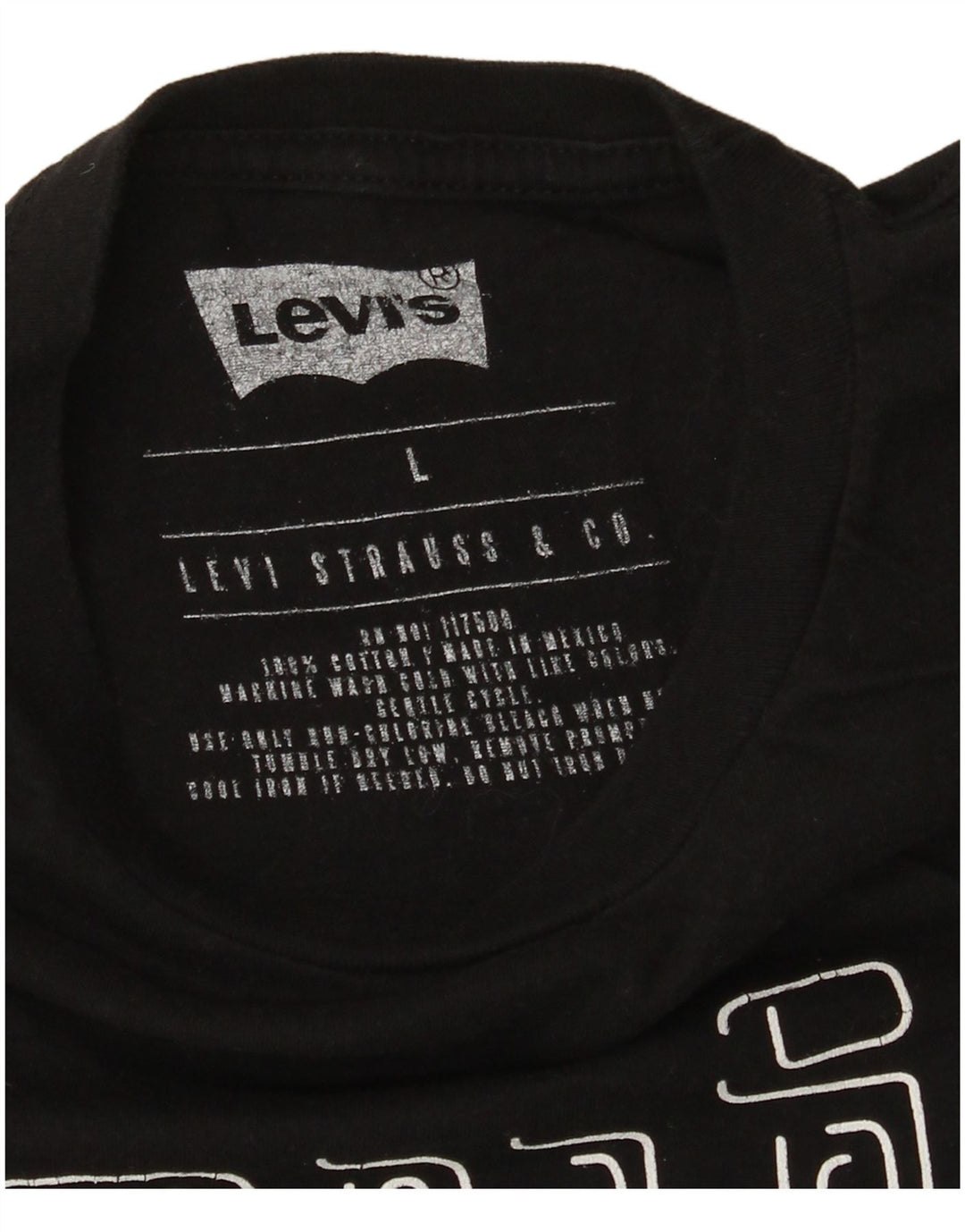 Levi's Mens Graphic T-Shirt Top Large Black Cotton