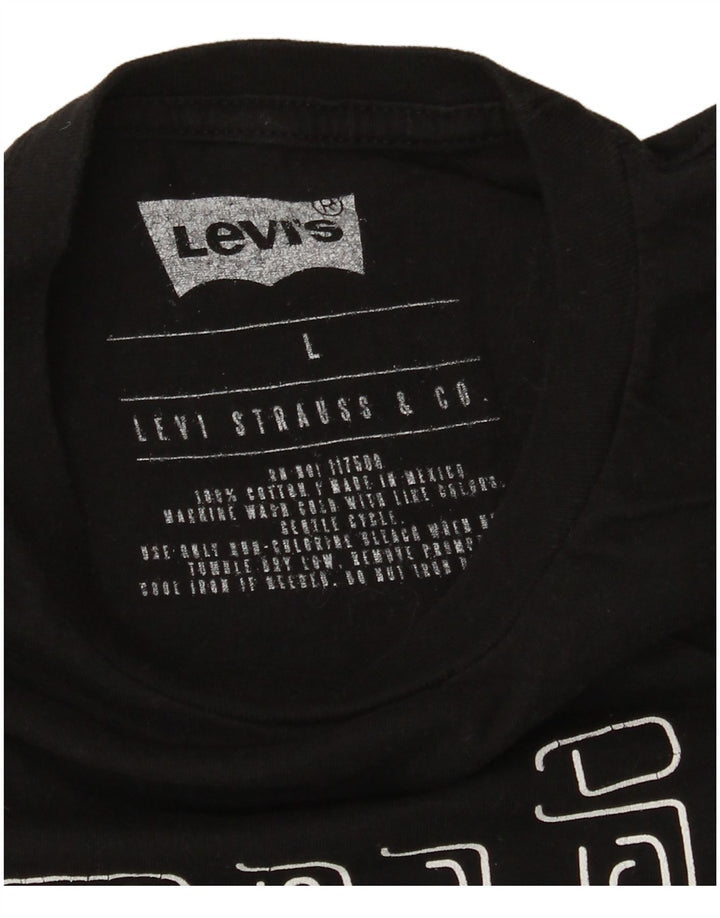 Levi's Mens Graphic T-Shirt Top Large Black Cotton