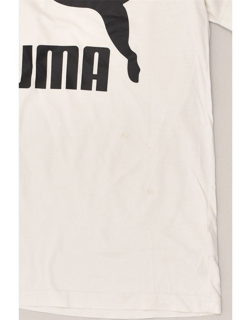 PUMA Mens Graphic T-Shirt Top XS White Cotton | Vintage Puma | Thrift | Second-Hand Puma | Used Clothing | Messina Hembry 