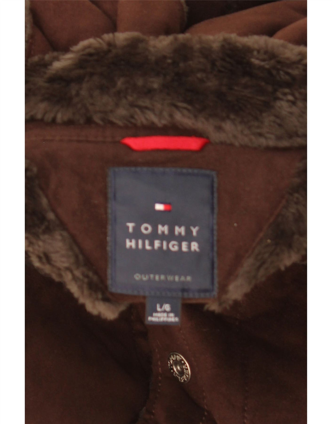 Tommy Hilfiger Mens Overshirt Shirt Large Brown