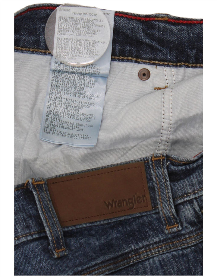 Wrangler Mens Regular Straight Jeans W34 L30 Blue Cotton
