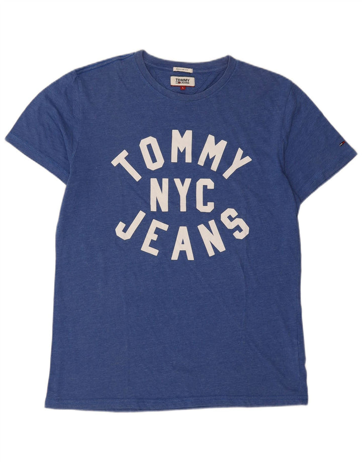 Tommy Hilfiger Mens Regular Fit Graphic T-Shirt Top Large Blue Polyester