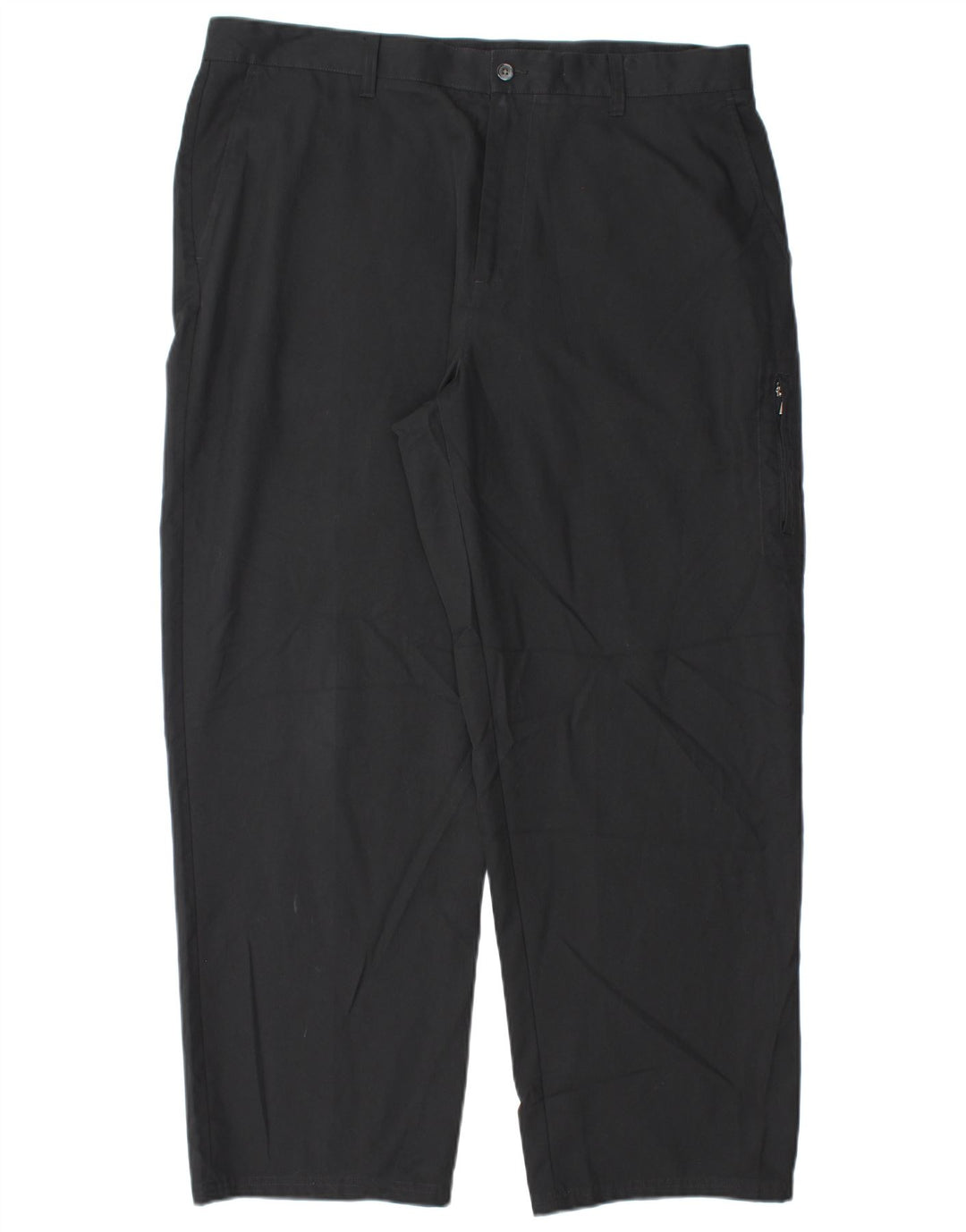IZOD Mens Straight Cargo Trousers W38 L30 Black Polyester