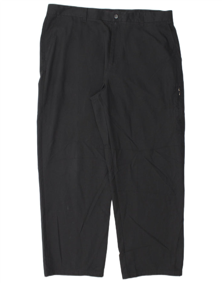 IZOD Mens Straight Cargo Trousers W38 L30 Black Polyester