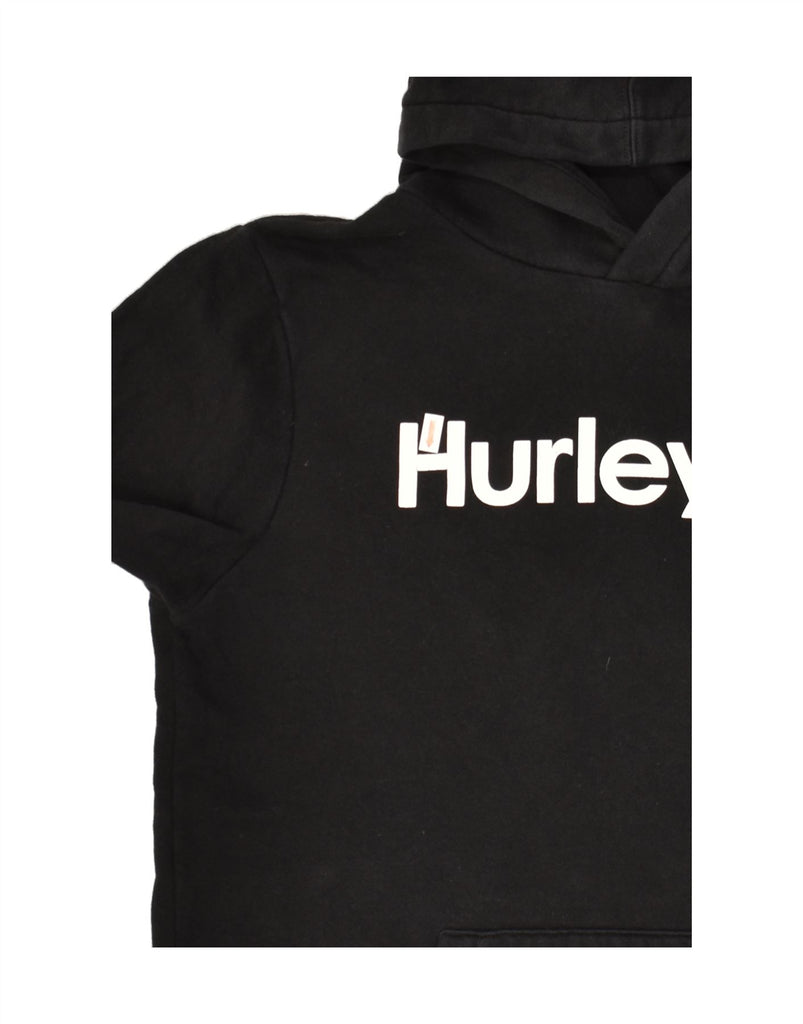 HURLEY Boys Graphic Hoodie Jumper 15-16 Years XL Black Cotton | Vintage Hurley | Thrift | Second-Hand Hurley | Used Clothing | Messina Hembry 