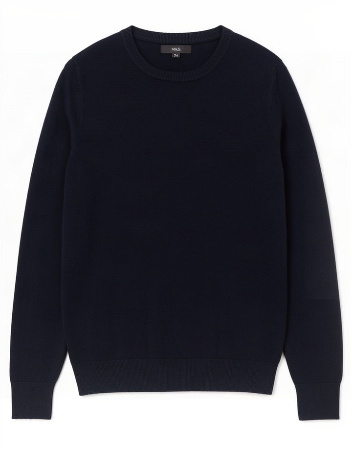 Marks & Spencer Mens Boat Neck Jumper Sweater Small Navy Blue Acrylic