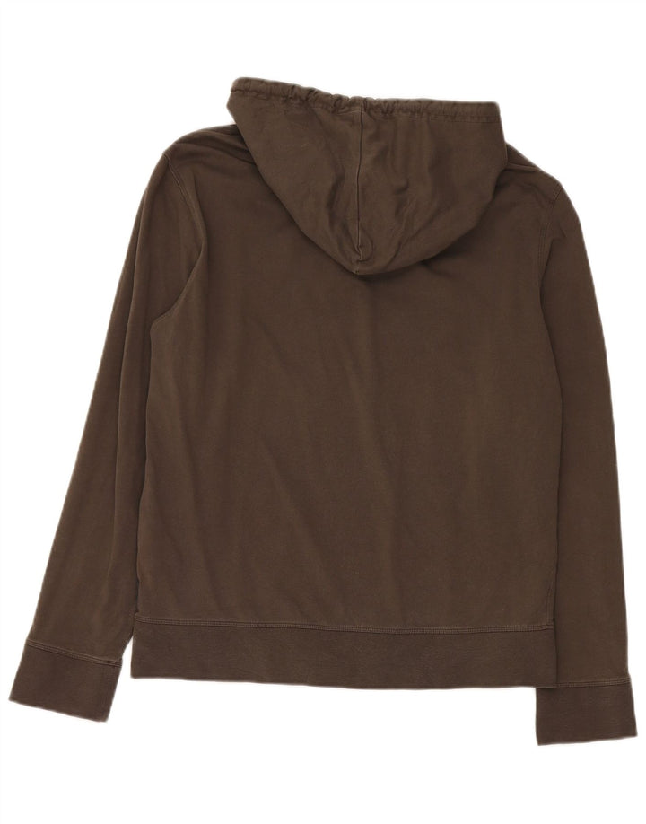 Armani Jeans Mens Regular Fit Button Neck Hoodie Jumper Medium Khaki Cotton