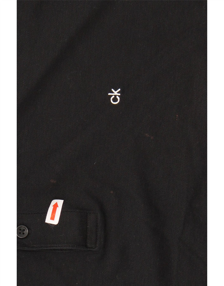 CALVIN KLEIN Mens Polo Shirt Large Black Cotton