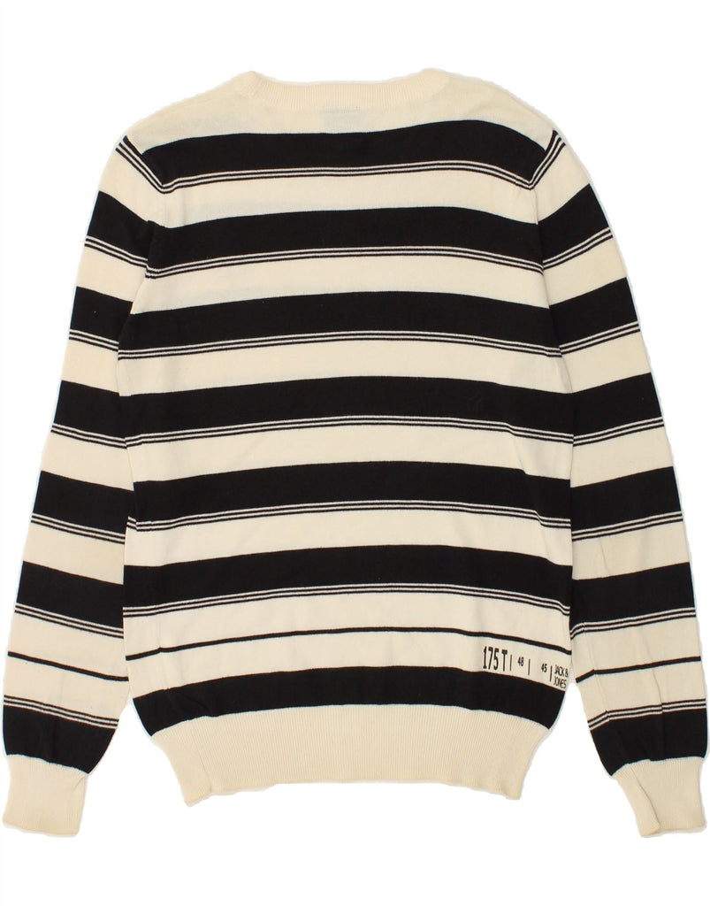 JACK & JONES Mens Crew Neck Jumper Sweater Small Black Striped Cotton | Vintage Jack & Jones | Thrift | Second-Hand Jack & Jones | Used Clothing | Messina Hembry 