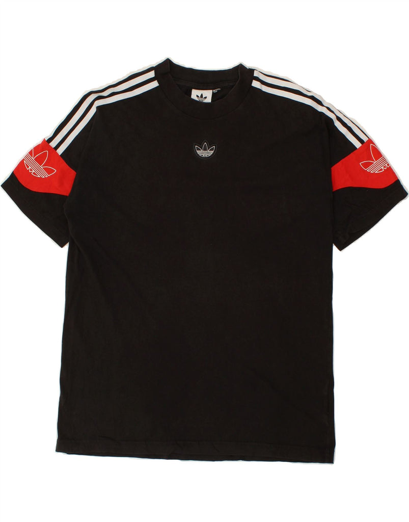 ADIDAS Mens Graphic T-Shirt Top Small Black Colourblock | Vintage Adidas | Thrift | Second-Hand Adidas | Used Clothing | Messina Hembry 