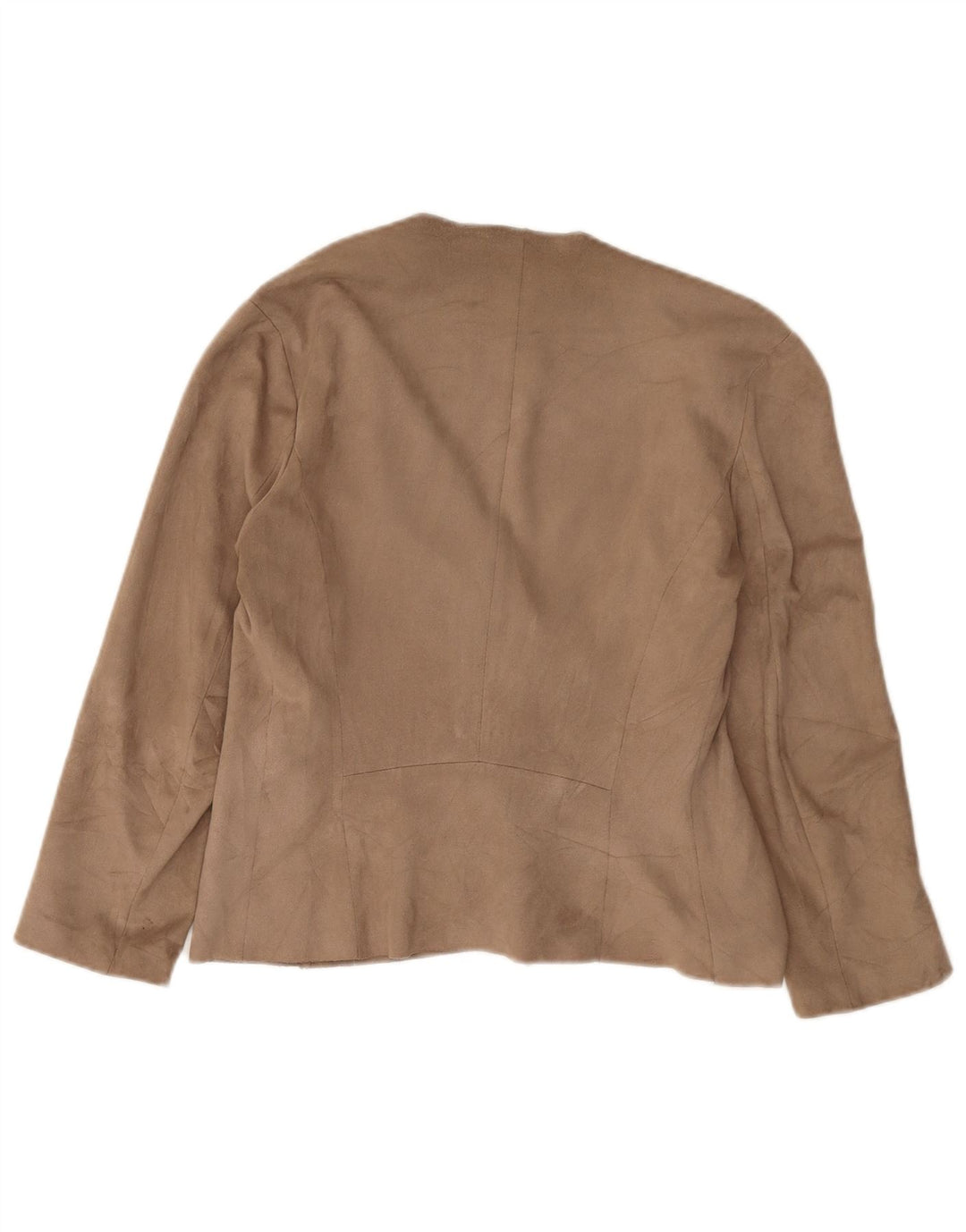 Zara Womens 3/4 Sleeve Cardigan Top UK 14 Medium Beige Polyester