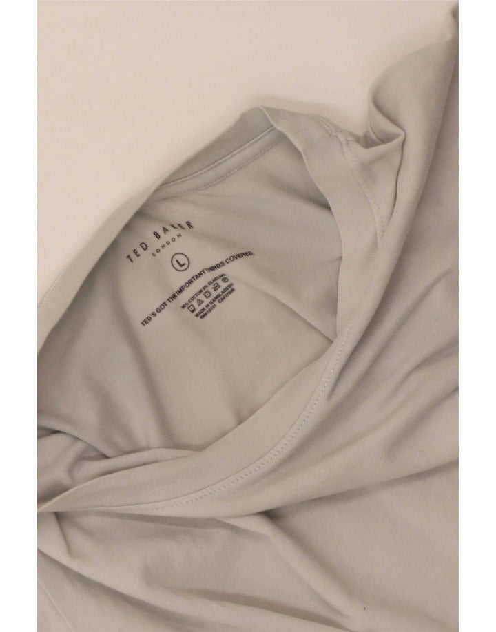 Ted Baker Mens T-Shirt Top Large Grey Cotton