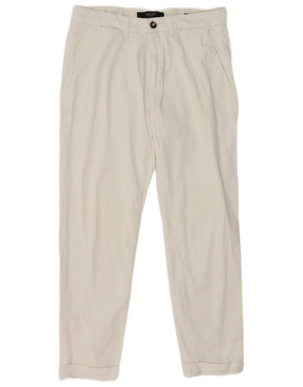 Liu Jo Mens Slim Chino Trousers IT 46 Small W29 L27 White Cotton