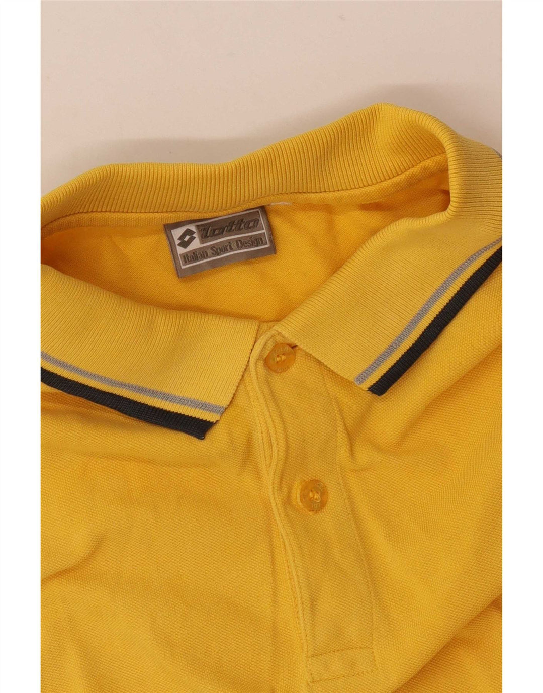 Lotto Mens Polo Shirt Medium Yellow Striped