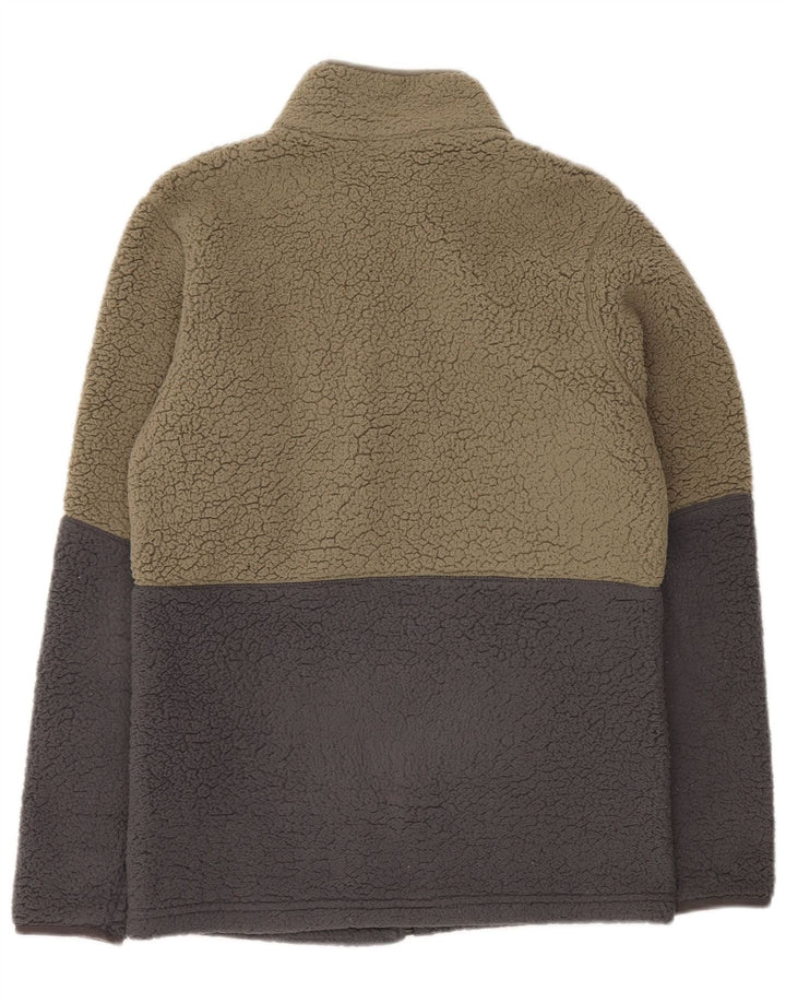 Columbia Mens Fleece Jacket UK 36 Small Khaki Colourblock Polyester
