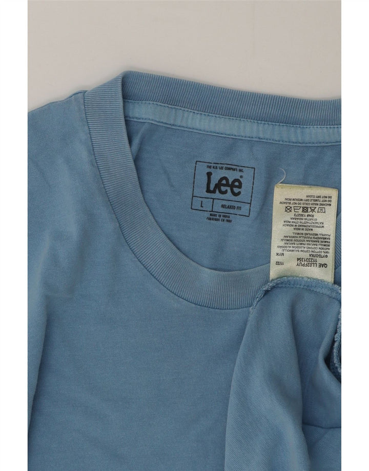 Lee Mens Relaxed Fit T-Shirt Top Large Blue Cotton