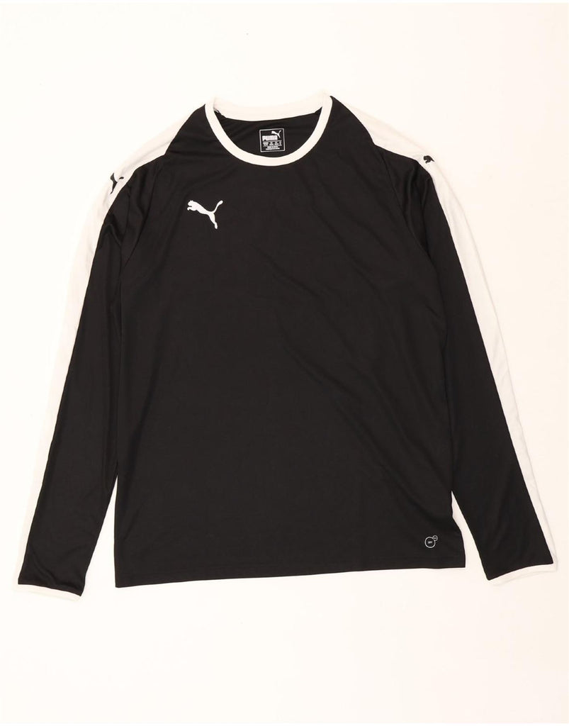 PUMA Mens Graphic Top Long Sleeve XL Black Colourblock Polyester Vintage Puma and Second-Hand Puma from Messina Hembry 