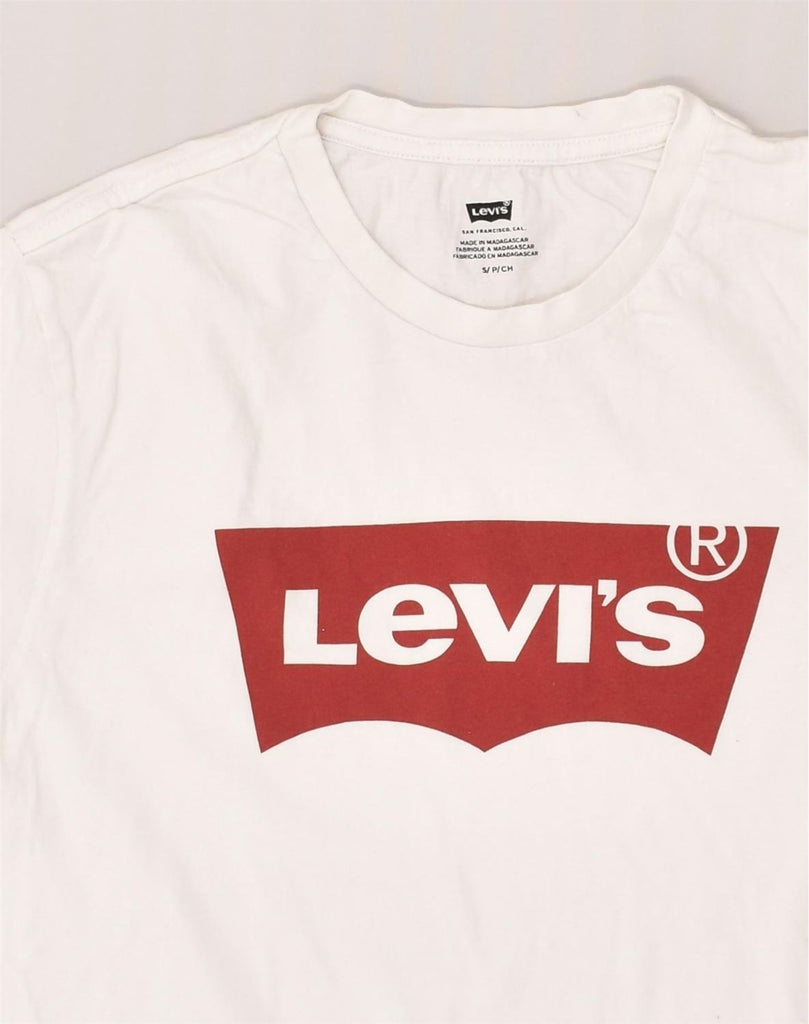 LEVI'S Mens Graphic T-Shirt Top Small White Cotton | Vintage Levi's | Thrift | Second-Hand Levi's | Used Clothing | Messina Hembry 