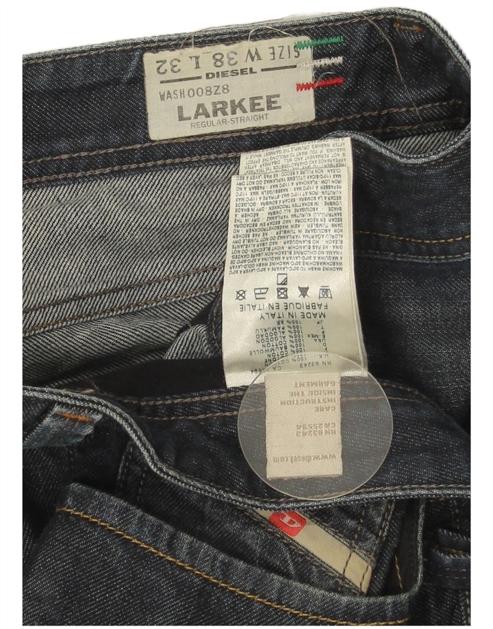 Diesel Mens Larkee Regular Straight Jeans W38 L32 Blue Cotton