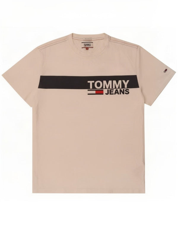 Tommy Hilfiger Mens Regular Fit Graphic T-Shirt Top Small White Colourblock
