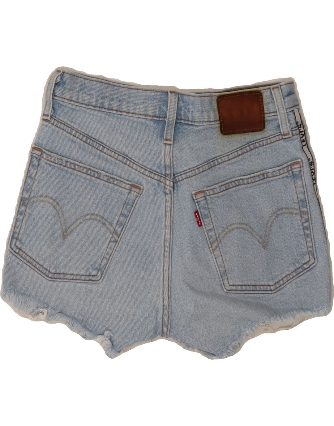 LEVI'S Womens Graphic Denim Shorts W27 Small  Blue Cotton Vintage Levi's and Second-Hand Levi's from Messina Hembry 