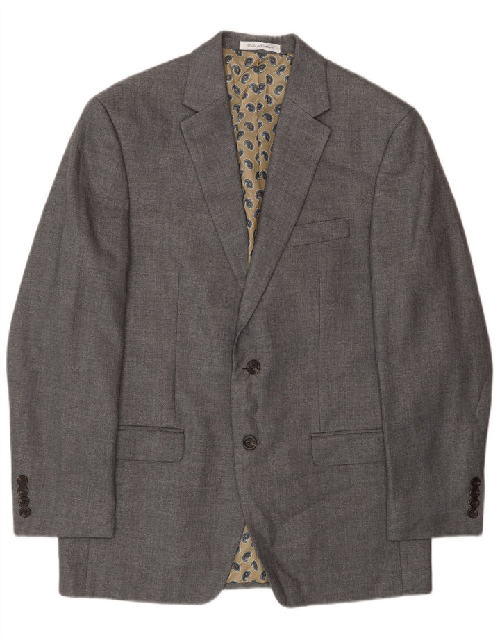 Chaps Mens 2 Button Blazer Jacket UK 40 Large Grey Polyester
