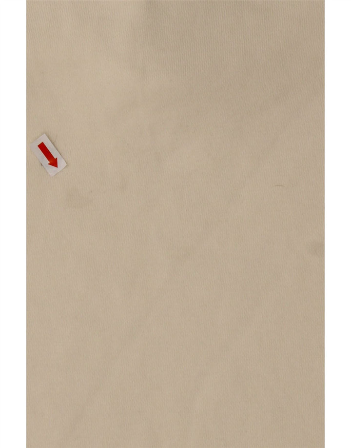 REEBOK Mens Loose Fit Zip Neck Sweatshirt Jumper Medium Off White Cotton