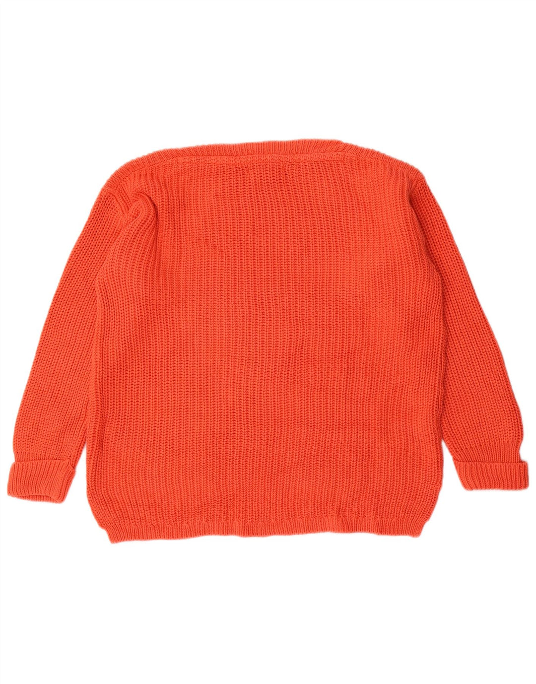 Marks & Spencer Womens Boat Neck Jumper Sweater UK 12 Medium Orange Cotton