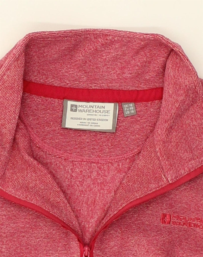 MOUNTAIN WAREHOUSE Womens Zip Neck Fleece Jumper UK 18 XL Red Striped | Vintage Mountain Warehouse | Thrift | Second-Hand Mountain Warehouse | Used Clothing | Messina Hembry 