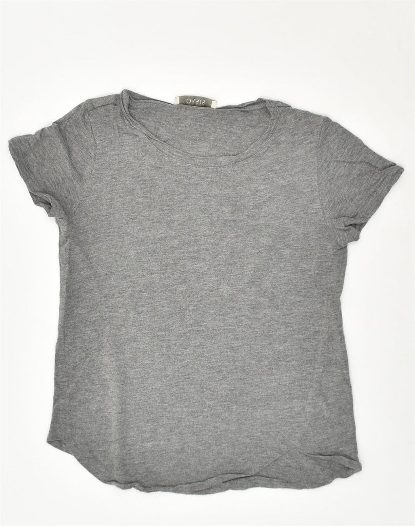 OASIS Womens T-Shirt Top UK 6 XS Grey Cotton | Vintage Oasis | Thrift | Second-Hand Oasis | Used Clothing | Messina Hembry 