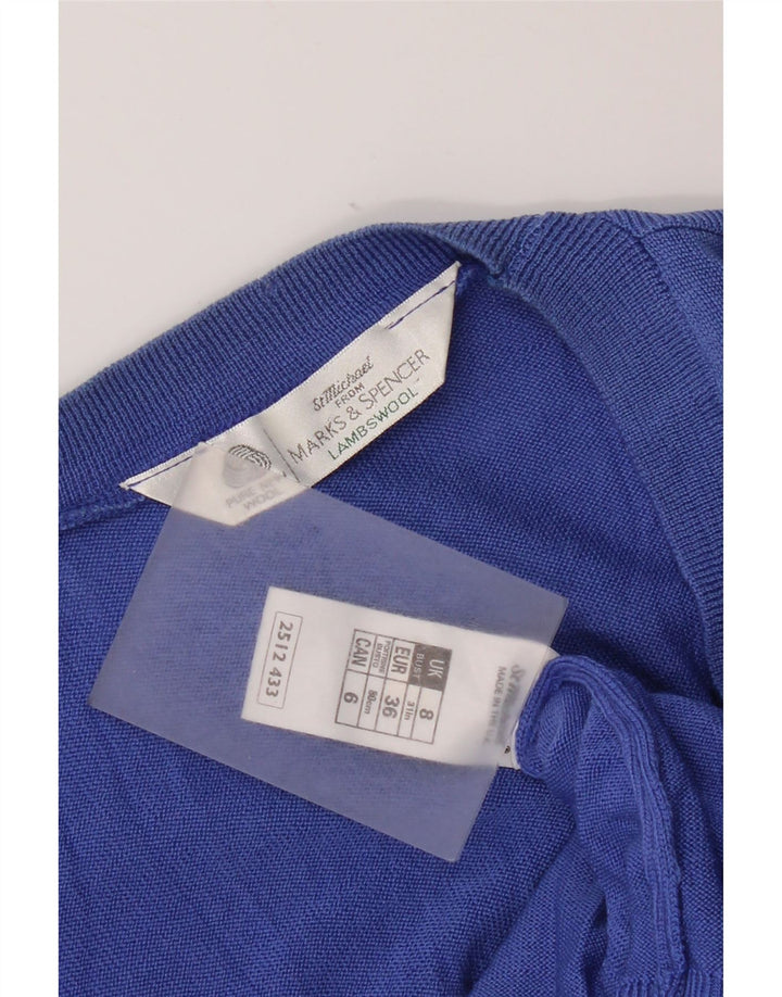 Marks & Spencer Womens St. Michael Cardigan Sweater UK 8 Small Blue